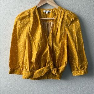 Madewell‎ Mustard Yellow Star Print Blouse